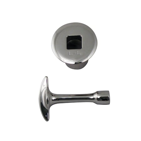 Westbrass 3/4" NPSM Gas Fire Pit and Fireplace Log Lighter Key Valve Trim Kit, Polished Chrome R500-26